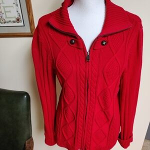 Christopher & Banks Vibrant Red Knit Sweater, Size Medium